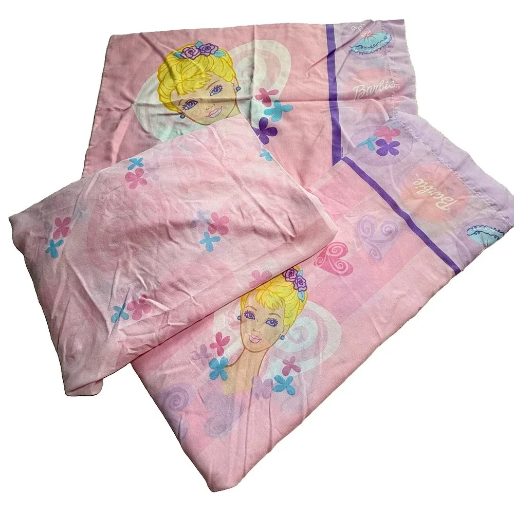 Mattel Barbie Ballerina Ballet Theme Twin Sheet Set Dan River 2001 Y2K